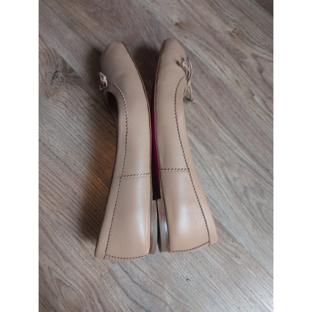 Christian Louboutin MAMADRAGUE Nude Leather Ballerina Ballet Flats Women EU 39.5